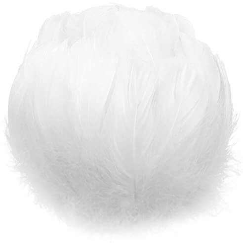 Uposao 200 Stück Natur Gänsefedern, 6-12cm Natürliche Naturfedern Gänsefedern zum Basteln DIY Deko Federn für DIY Traumfänger Ohrringe Karneval Fasching Kostüm Verzierungszubehör,Weiß