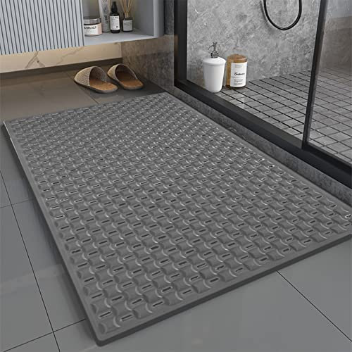 NeuWee Super Absorbent Floor Mat, Rutschfester Badematten Schnelltrocknend Badvorleger Waschbar Duschvorleger für Badewanne (Grau, 40 x 70 cm)