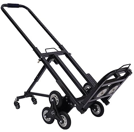 Sackkarre Treppensteiger Klappbar 150KG 10 Räder Treppenwagen Aus Aluminium Stahl Handkarre für Treppenhäuser/Transportkarre