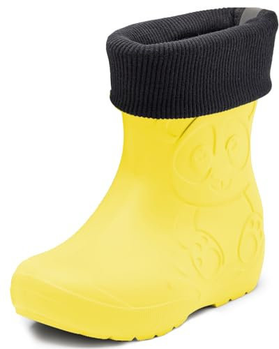Ladeheid Bottes de Pluie Thermiques Légères pour Enfants Doublées LA-CA-249 (Jaune, 28/29 EU)