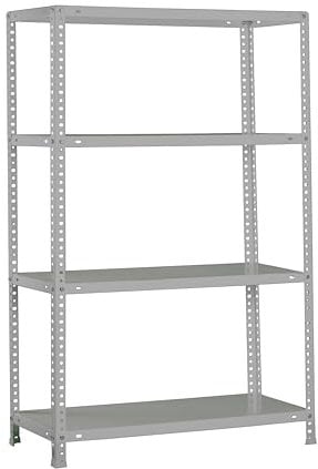 PROREGAL Schraubregal Panda MID | HxBxT 150x100x40cm | Fachlast 100kg | Grau | Regal Standregal Werkstattregal Lagerregal Kellerregal