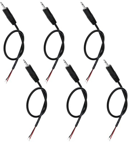 YINETTECH 6 Stück 6 Fuß 2,5 mm Stereo-Stecker-Klinken-Adapter-Stecker auf Blanken Draht Offenes Ende Audiokabel für Kopfhörer-Headset-Kabel-Ersatz
