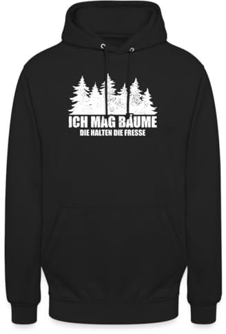 Spreadshirt Ich Mag Bäume Die Halten Die Fresse Geschenkidee Unisex Hoodie, 3XL, Schwarz