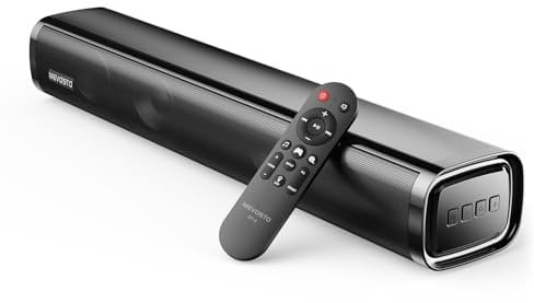 MEVOSTO Soundbar per dispositivi TV, PC, gaming Soundbar Mini 60 W 2.1 CH, altoparlante subwoofer integrato, computer con USB Digital Audio/BT5.4/ottico/AUX Voice Enhance 3 EQ, compatibile con console