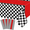 Nappes 4Pcs Racing Car Décorations d'anniversaire pour Voitures De Course Nappe en Plastique à Carreaux Noirs pour la fête d'anniversaire d'un Enfant sur Le thème de la Voiture de Course, 130 x 270cm
