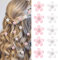 Mezrkuwr Lot de 10 mini pinces à cheveux en forme de fleurs blanches et roses avec strass - Pinces à cheveux décoratives pour mariage