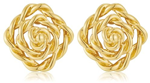 LILIE&WHITE Gold Flower Earrings, Elegant Rose Design, Hypoallergenic & Tarnish-Resistant, Lightweight Jewelry for Women, Gift for Special Occasions and Everyday Wear