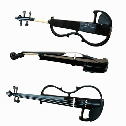 Violine Handgefertigte Elektronische Geige. Elektroakustisches Geigeninstrument Spielen(Black)