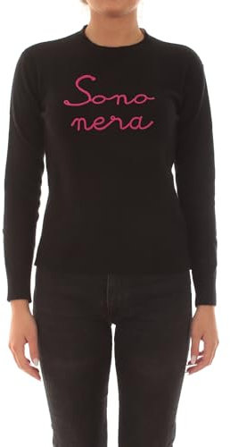 Saint Barth MC2 MC2 Maglione Donna Ricamo Sono Nera - Medium