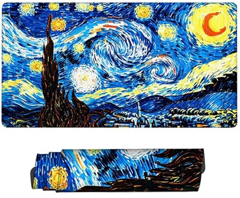 Tapis de Souris XXL Abstrait 1200x600x3mm, Texturée Résistant à Usure Lavable Tapis Souris Ciel Étoilé Grand Tapis de Souris Gamer avec Surface en Caoutchouc Antidérapant Résistant pour Bureau H2-127