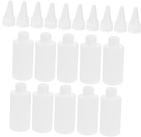 KONTONTY 100 Botellas Exprimibles Para Arte Pigmentado Rellenables Con Punta Puntiaguda