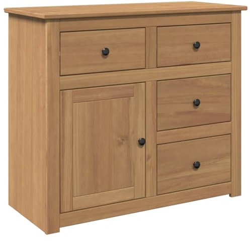 ULUYYUC Esszimmer Schrank Vitrinenschrank Küche Barschrank Beistellschrank Küche - Sideboard mit Schubladen Panama 93x40x80 cm Massivholz Kiefer für Speisesaal Schlafzimmer Küche Wohnstube
