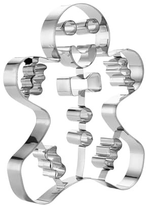 Gingerbread Man Cookie Cutter, Large Holiday Shapes, Dishwasher Food-Grade Stainless Steel Cutter, Easy to Clean and Maintain, for Daily Baking 7.87x6.3x0.98 Inches