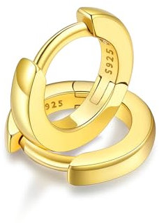 FaithHeart Ohrringe Silber 925 Huggies Creolen Gold Ohrstecker Damen Mädchen Helix Piercing 6mm Klappcreolen Silberohrringe Goldohrringe Ohrpiercing Klein Ohrschmuck für Tochter