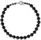 GAVU Collar para Mujer con Cuentas de Piedras Naturales Anudadas a Mano, Collar de Ónix Negro para Mujer Cierre T-bar 45cm