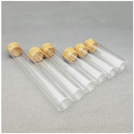 Außendurchmesser 30 mm, flacher Boden, Reagenzglas aus Glas mit Korken, Laborglasreagenz(30x200mm 15pcs)