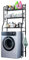 YASTA Mobile Bagno Lavatrice Scaffale Salvaspazio sopra lavatrice 152x68x25 Mobile 3 Ripiani Portadetersivi NERO Organizer Lavanderia