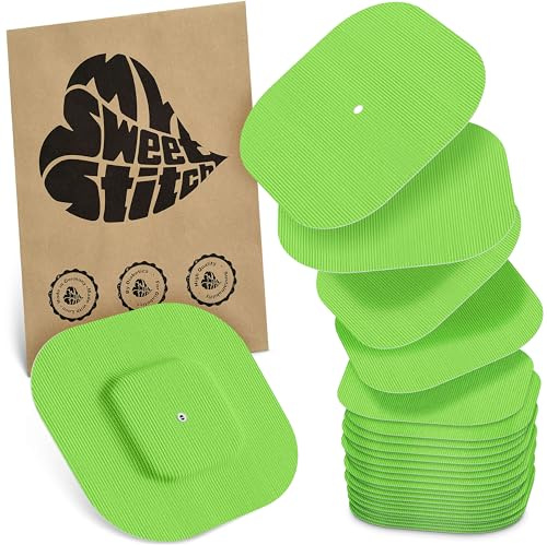 MySweetStitch – 10–25× Cerotto Simplera quadrato, overpatch 70 mm, delicato sulla pelle, impermeabile e traspirante (Verde, 25)