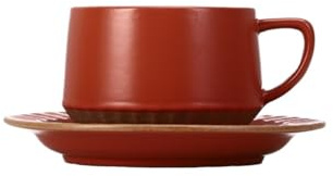 Grande tasse à café rétro en céramique rouge – Capacité de 473,6 g, parfaite pour le bureau et la maison, tasse à eau élégante pour les amateurs de café, passe au lave-vaisselle et au micro-ondes