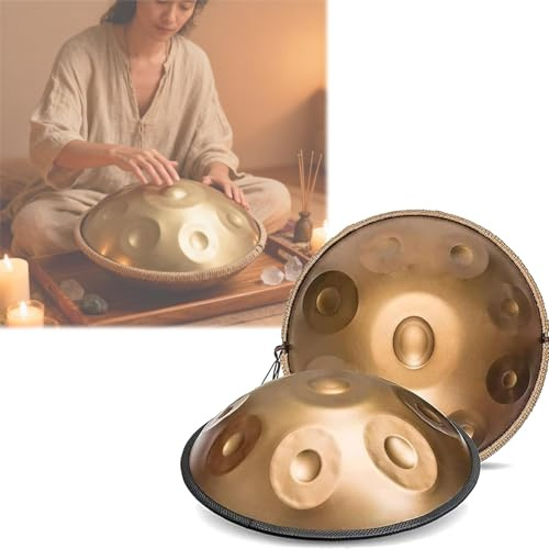 432Hz Handpan Für Einsteiger 9/10/12 Töne 56cm Handtrommel In D Minor Drum-Instrument Mit Schlägeln Ausgewogen Und Harmonisch Miteinander(Lila,10)