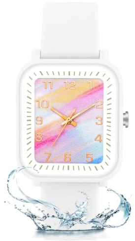 GUUMUXIN Kinderuhr, 30M Wasserdicht, weiches TPU-Armband | Kinder Lernen Uhren, weiche TPU-Armband, Outdoor-Sport-Uhren, lernen, 4-12 Jahre alt Jungen und Mädchen