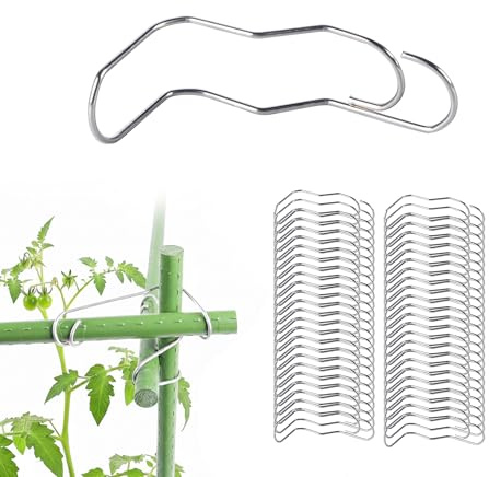Relaxdays Bambus Klammern im 100er Set, rostfreier Edelstahl, Ø 12 mm, für DIY Rankgitter, Tonkinklammern, Silber