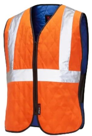 G-HEAT Gilet Rafraîchissant Réfléchissant – Effet Fraîcheur, Bandes Réfléchissantes, Idéal Travail en Extérieur (FR/ES, Alpha/lettres, TTG, 3TG, Taille normale, Taille normale, Orange)