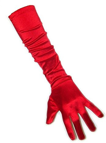 PartyXplosion Damen Handschuhe Elegante ca. 48-52 cm lange Satin Handschuhe Karneval, Rot, Einheitsgröße