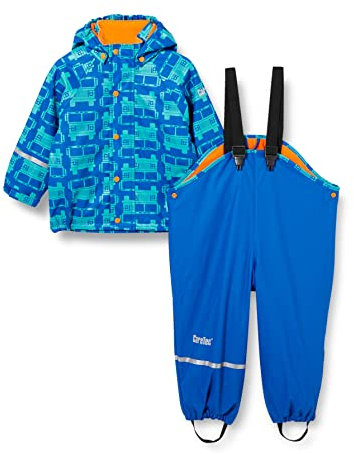 CareTec Rain Suit - PU w. fleece , Impermeabile e pantaloni impermeabili Bambini e ragazzi, Blu Oceanblue (706), 12-18 mesi