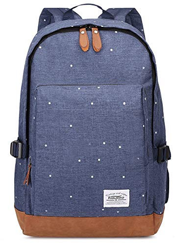 Kaukko Damen Rucksack Studenten Backpack Laptop College Schulrucksack Reiseeucksack, Large, Dark Blue
