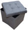 Style home Sitzhocker Sitzbank mit Stauraum, Faltbare Sitztruhe Fußbank Aufbewahrungsbox Polsterhocker, Leinen, 38 * 38 * 38 cm (Grau)