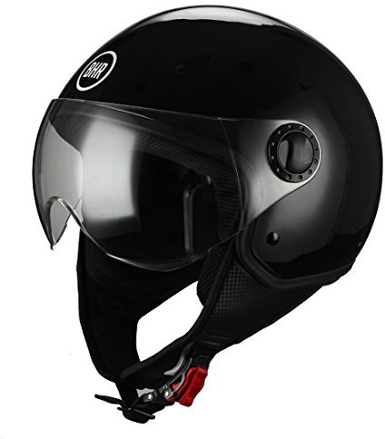 BHR Casco Demi-Jet 801 ONE| Casco Scooter Omologato ECE | Casco Motorino con Visiera Antigraffio e Sgancio Micrometrico | Nero Metallizzato | L