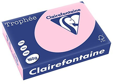 Clairefontaine Trophee Ramette de 250 feuilles papier couleur 160 g A4 Rose
