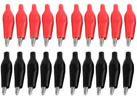 sourcing map 20 Pcs Schwarz Rot Weiche Plastik Coated Testsonde Mini Alligator Test Clips de DE de
