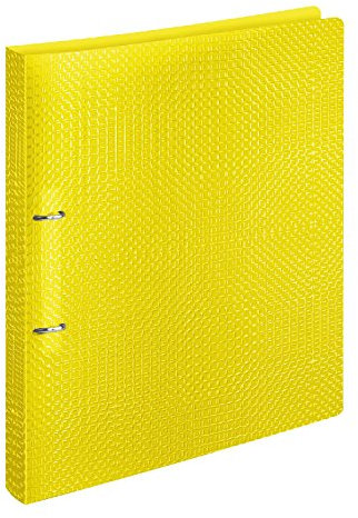 Veloflex 1141710 Ringordner VELOCOLOR, Ringbuch, Ordner, DIN A4, PP-Vollkunststoff, 2-Ring-Mechanik, gelb