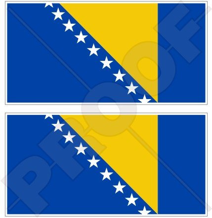 Bosnien und Herzegowina Flagge 109,2 cm 110) Bumper Sticker, Aufkleber Vinyl X2
