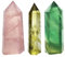 3-Piece Crystal Wands of Rose Quartz, Yellow Quartz & Fluorite Stone,Pointed & Faceted for Healing Reiki Chakra Meditation Therapy Decor