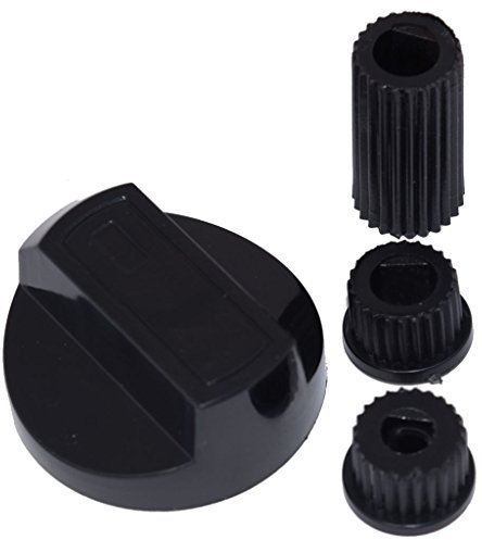 Yourspares Fits Hotpoint, Howdens, Hygena, Indesit, Lamona and LG Universal Cooker/Oven/Grill Control Knob And Adaptors Black