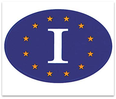 Adesivi Sticker Ovale Italia-Europa, 10 x 12 cm
