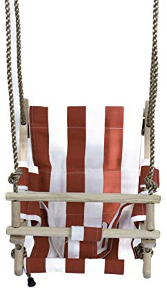 Gartenwelt Riegelsberger Babyschaukel Kapitän rot-weiß Puppenschaukel Schaukelsitz Schaukel für Babys & Kleinkinder