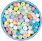 Feelairy 600 Perles en Bois Colorées 8 mm - Boules Pastel Rondes pour Artisanat, Bracelets de Bricolage et Enfilage