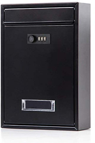 FFDCC Security Letterboxes Wall-Mount Mailbox Cabinet Door Metal Security Cam Lockable 3 Digit Code Combination Cam Lock,Black