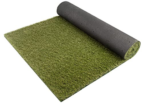 Balkon-Rasen Kunstrasen im Festmaß - ARIZONA, 4,00m x 1,50m, 37mm Höhe, Wasserdurchlässiger Outdoor Bodenbelag, Rasen-Teppich