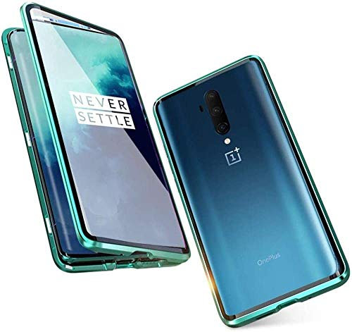 Gypsophilaa Handyhülle für OnePlus 8 Pro Hülle Magnetisch Adsorption, Schutzhülle 360 Grad Komplett Schutz Hülle 2 in 1 Metall Bumper mit Doppelte Seiten Gehärtetes Glas Schutz Cover