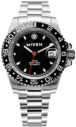 MIYEN MUNICH Abyss Automatik Uhr Herren - Miyota Präzisionslaufwerk Saphirglas & Datumsfunktion – Silber Uhr Herren