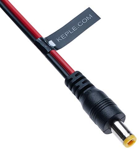 DC-Verlängerungskabel-Stecker Weiblich 2.5mm / 5.5mm zu Nacktes Ende Jack Zopf Stecker Verbinder Kompatibel mit CCTV Security Camera, IP Camera, DVR Standalone, LED Strip, Surveillance, Monitors 0.3m