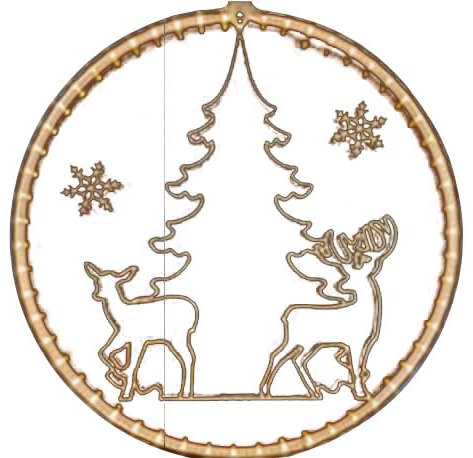 Tarrington House LED Dekoration Design Weihnachtsbaum, Ø 30 cm, Acryl, 55 warmweiße LEDs, 1,8 W