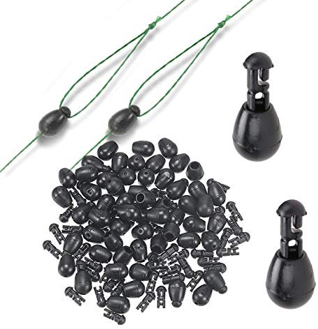 Quick Change Beads, 30 Pcs Connector Snap Accessories for Hook Links Method Feeders, Hooklength Instantly Shock Bead for Carp Fishing Feeder Small Line Stoppers, 5 * 9mm