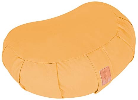 GORILLA SPORTS® Yogakissen Halbmond 40 x 20 x 12 cm mit Dinkelfüllung | Mit waschbarem Baumwollbezug und Tragegriff; Meditationskissen, Yoga Sitzkissen, Farbwahl, Yoga Zubehör für Zuhause & Studio
