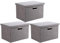 Wintao Storage Boxes with Lids, Foldable Fabric Storage Baskets for Shelves, Home and Office, Grey, Small, 33 x 22 x 18 cm, 3 Pack